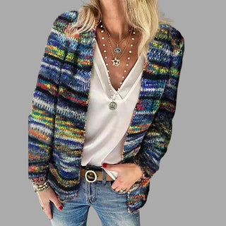 Eveloria Damen Strickjacke Bunt Wolle