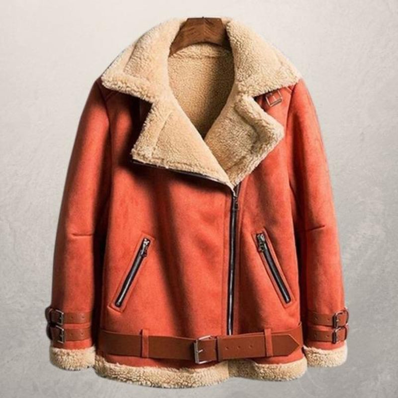 Eveloria Damen Bikerjacke Wildlederimitat