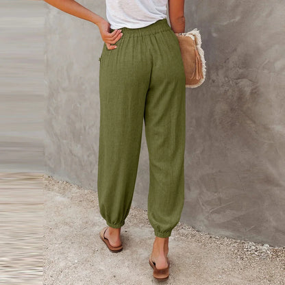 Damen Freizeit-Hose Leicht Atmungsaktiver Stoff Beige