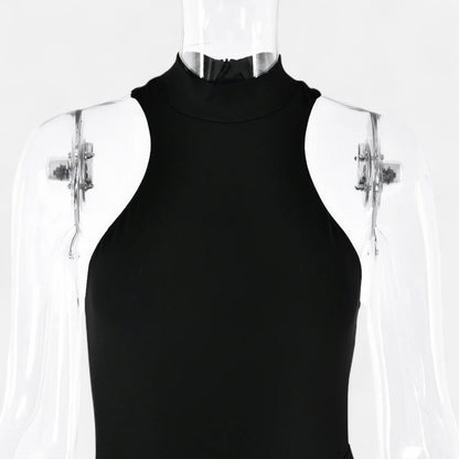 Damen Maxikleid Neckholder Cut-Out Kleid