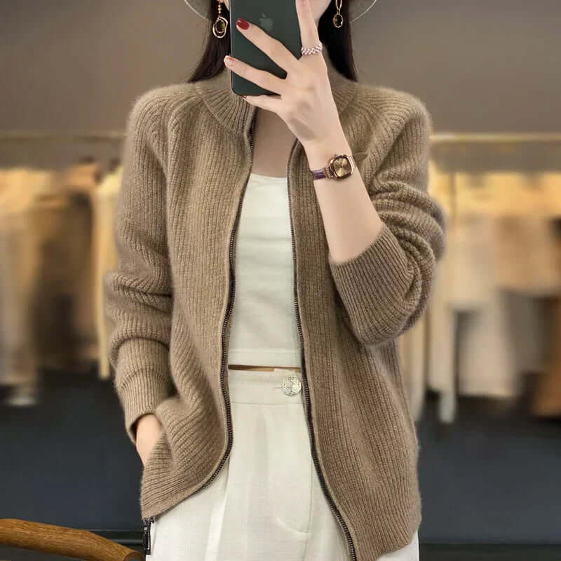Damen Klassische Strickjacke Langarm