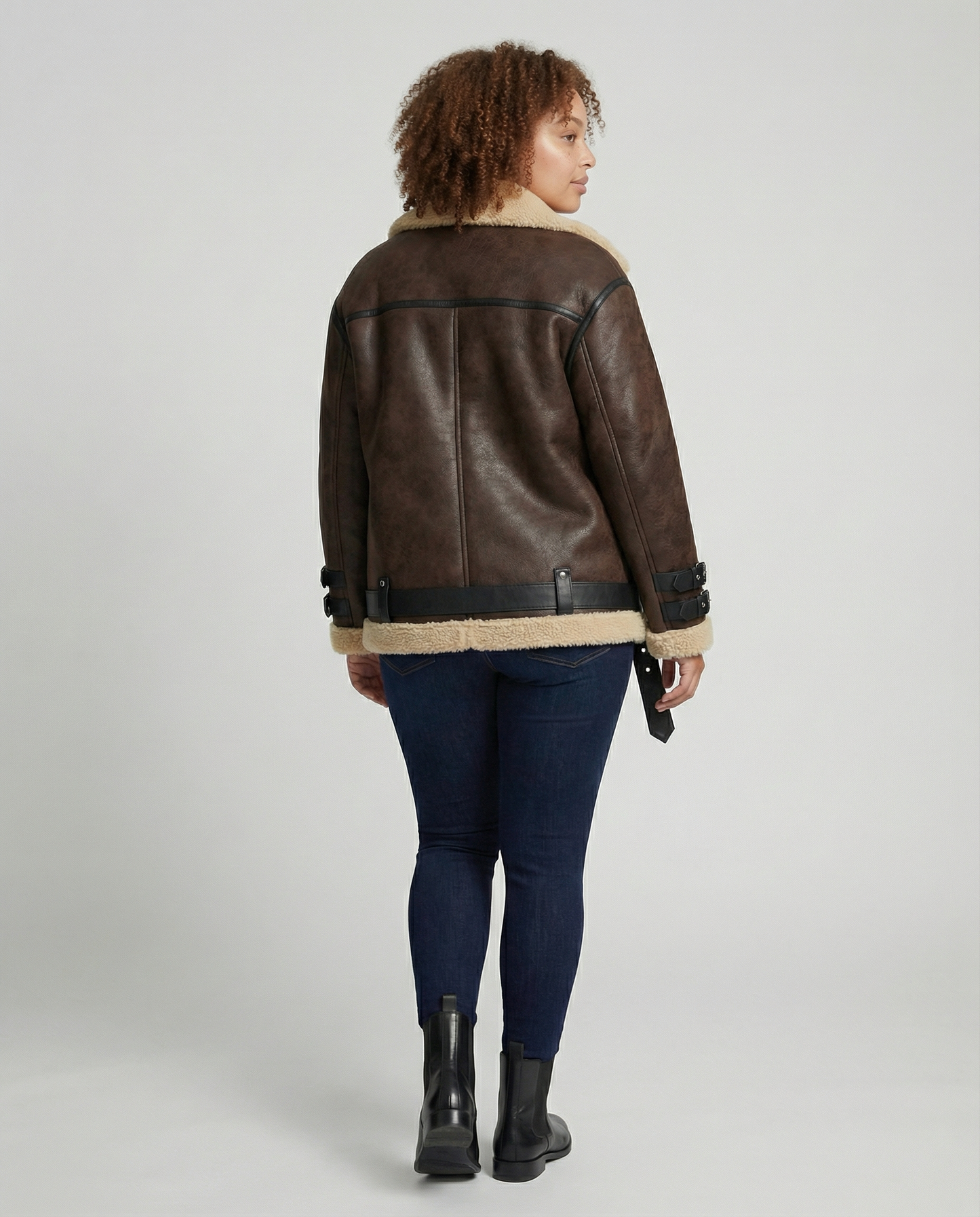 Elegante Herren Revers Jacke Kunstleder