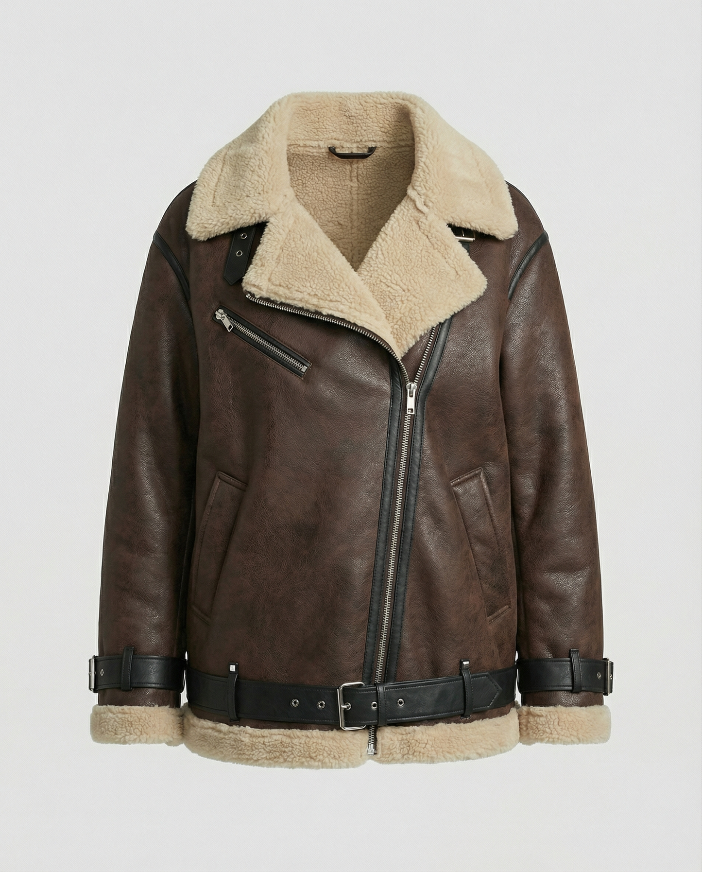 Elegante Herren Revers Jacke Kunstleder
