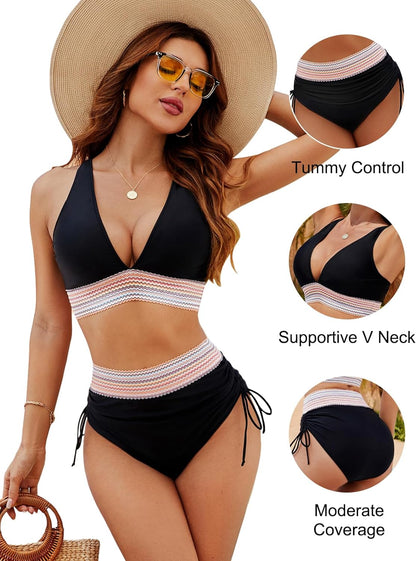 Eveloria Damen Bikini-Set Bauchkontrolle