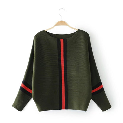 Damen Strickpullover Lässig Mit Streifen Weit Eveloria