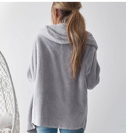 Damen Cardiganjacke Weiches Fleece Leger Beige
