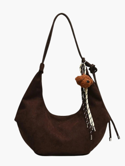 Amalia Damen Wildleder Hobo Tasche Boho Chic Braun