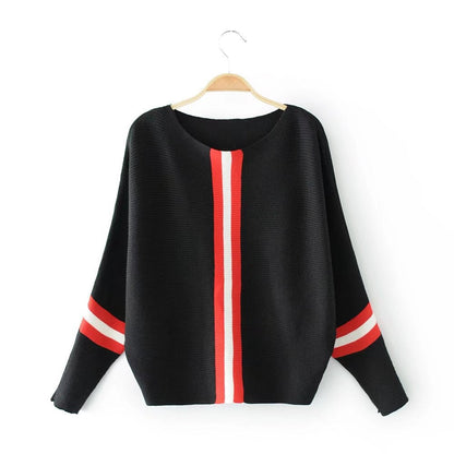 Damen Strickpullover Lässig Mit Streifen Weit Eveloria