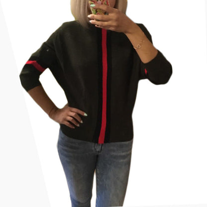 Damen Strickpullover Lässig Mit Streifen Weit Eveloria