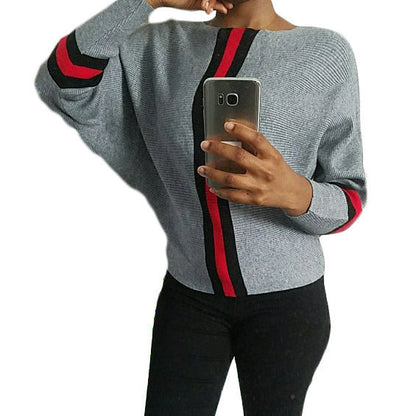 Damen Strickpullover Lässig Mit Streifen Weit Eveloria - Eveloria