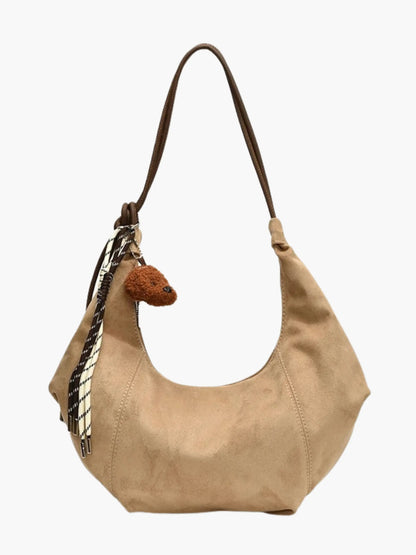 Amalia Damen Wildleder Hobo Tasche Boho Chic Braun