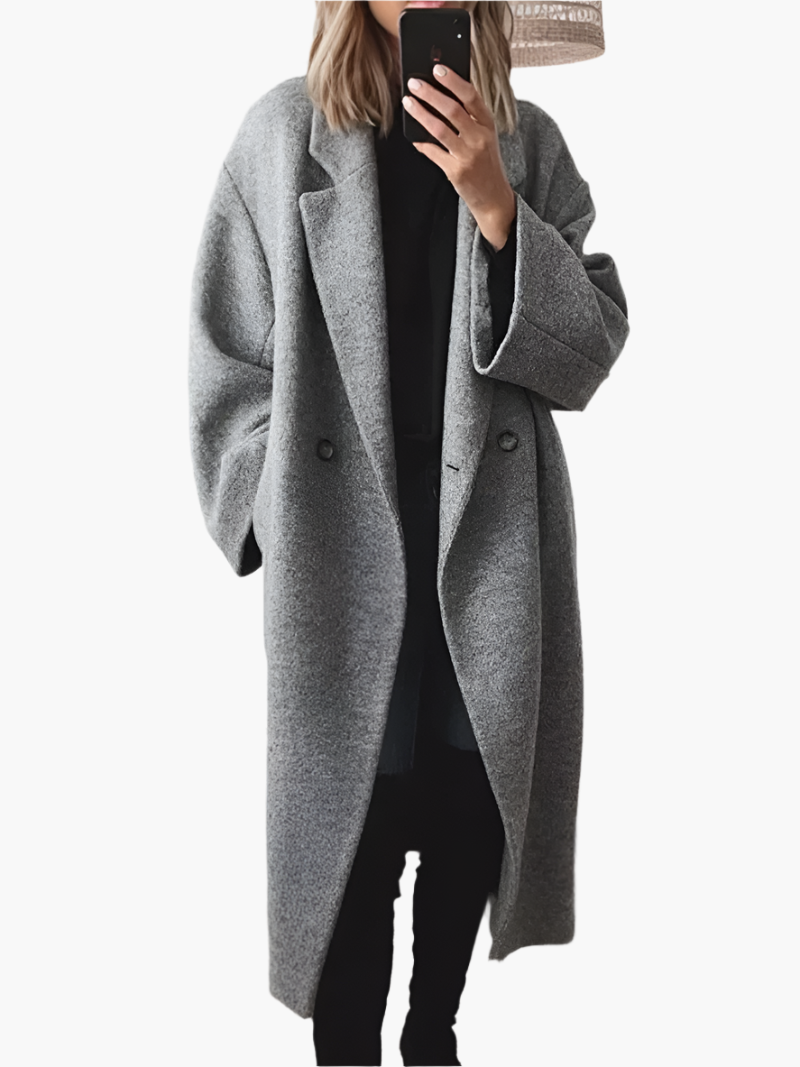 Damen Mantel Loose Fit mit Knöpfen Elegantes Design - Eveloria