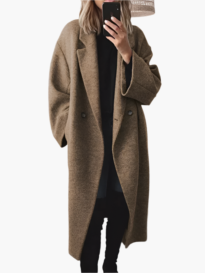 Damen Mantel Loose Fit mit Knöpfen Elegantes Design