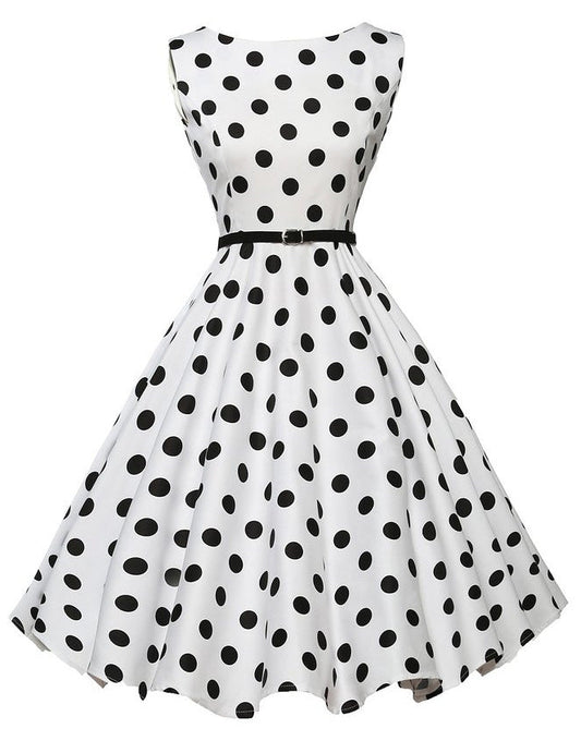 Damen Swingkleid mit Punkten Schwarz Eveloria - Eveloria