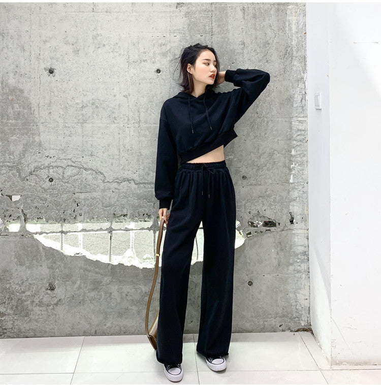 Damen Loungewear-Set Kapuzenpullover Hose Bequem Grau