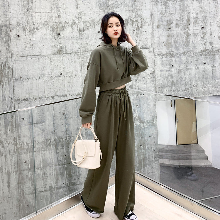 Damen Loungewear-Set Kapuzenpullover Hose Bequem Grau