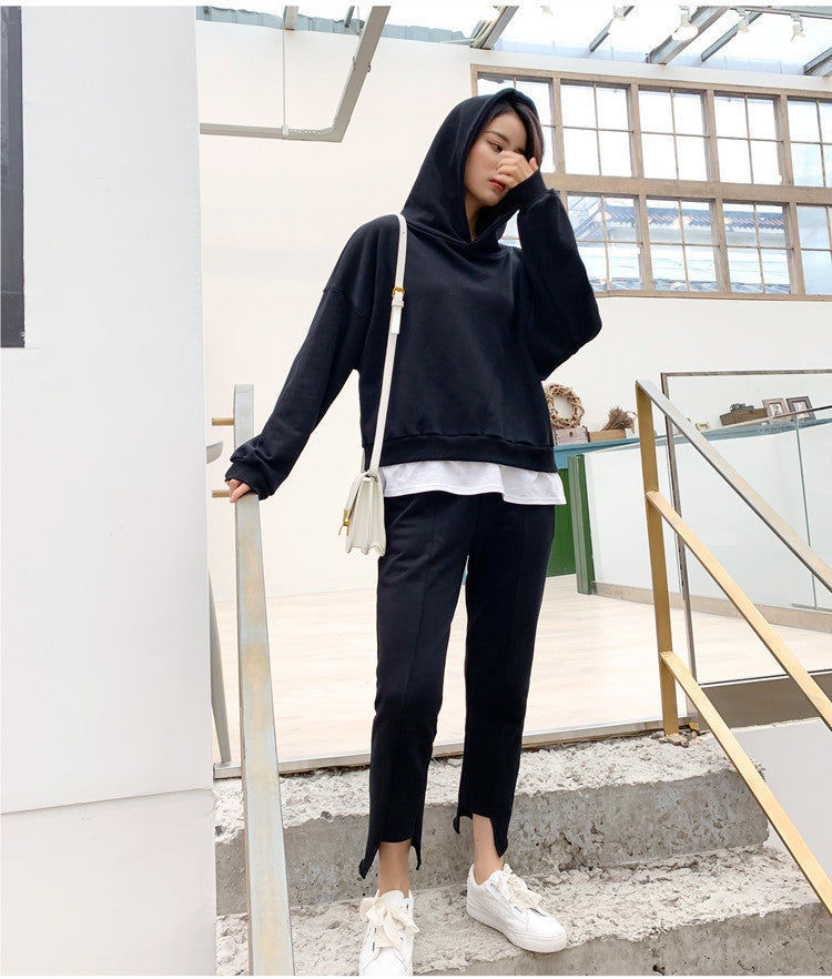 Damen Freizeit-Ensemble Hoodie Jogginghose Komfort Grüße nicht genug