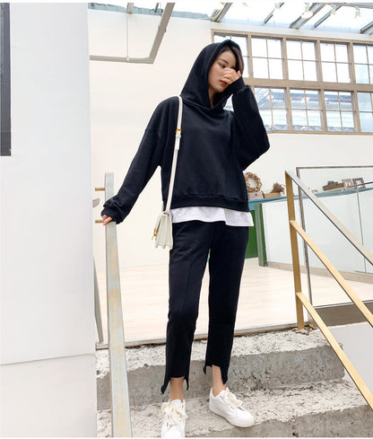 Damen Freizeit-Ensemble Hoodie Jogginghose Komfort Grüße nicht genug