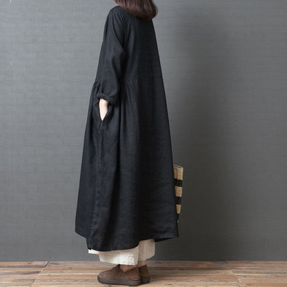 Damen Maxikleid V-Ausschnitt Lockerer Stil