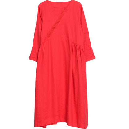 Damen Maxikleid V-Ausschnitt Lockerer Stil