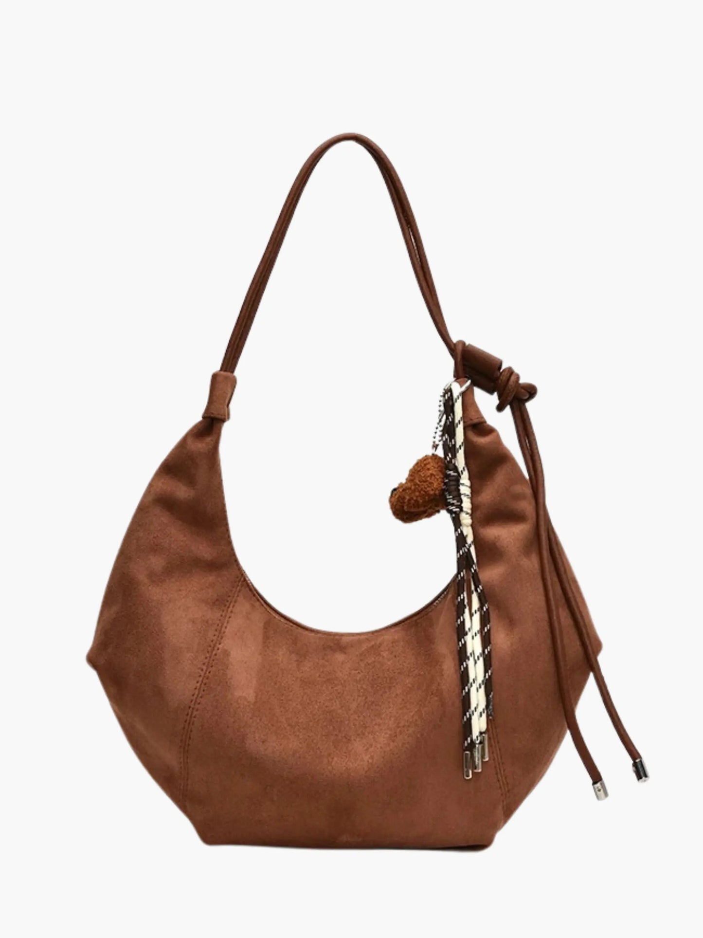 Amalia Damen Wildleder Hobo Tasche Boho Chic Braun