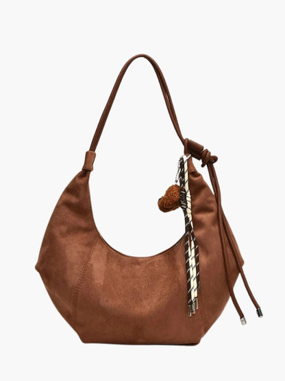 Amalia Damen Wildleder Hobo Tasche Boho Chic Braun