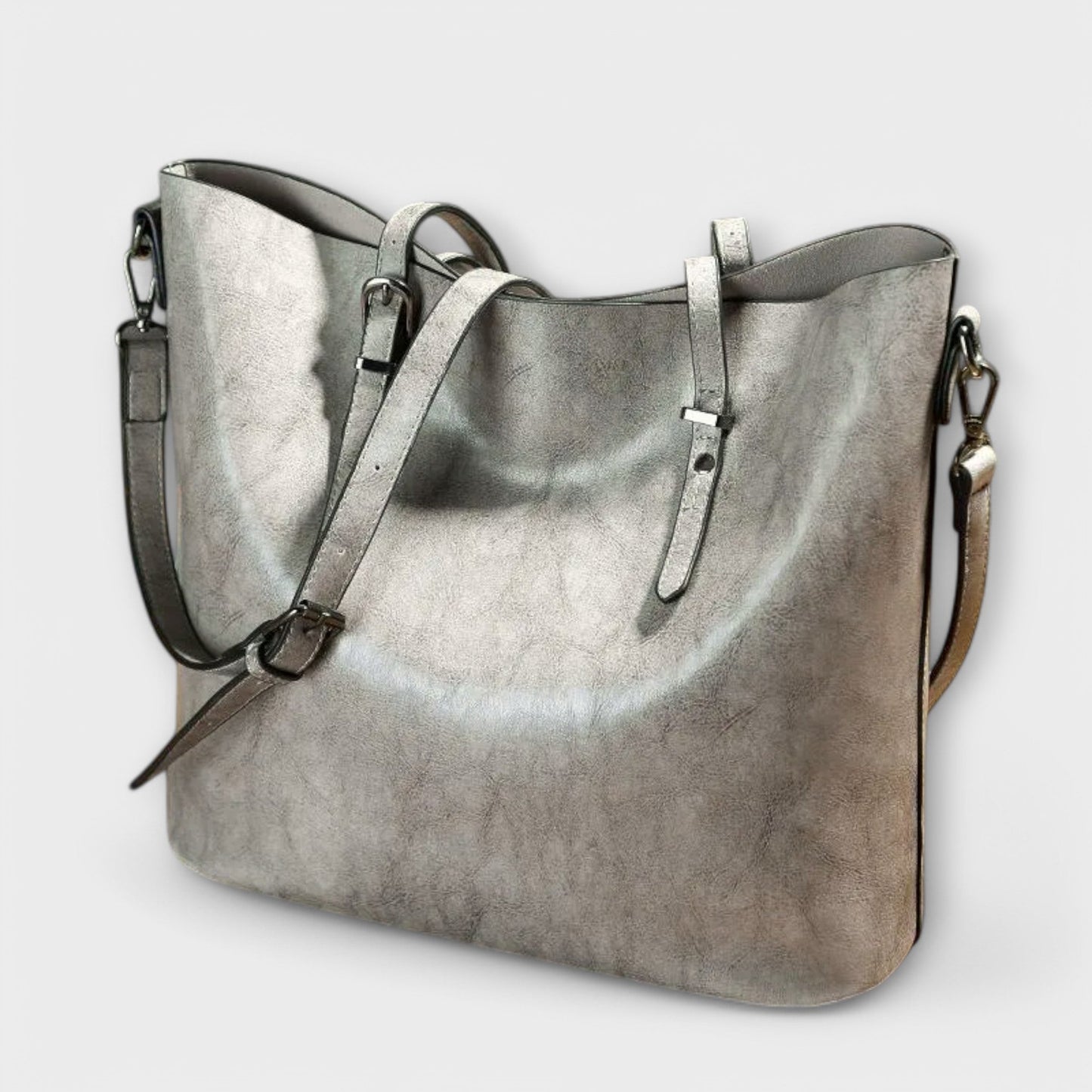 Damen Schultertasche Klassischer Stil Leder Braun