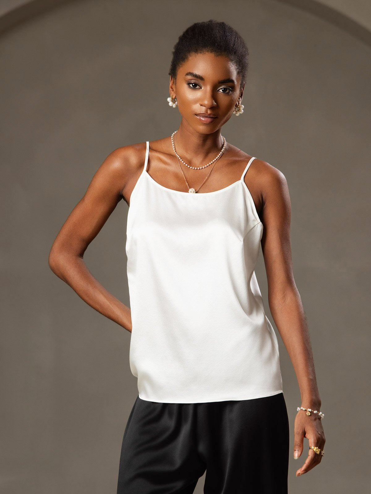 Eveloria Damen Seiden-Camisole Spaghettiträger