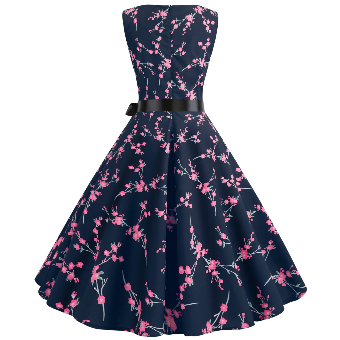 Damen Midi-Kleid Florales Muster Spitze