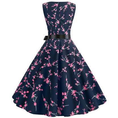 Damen Midi-Kleid Florales Muster Spitze