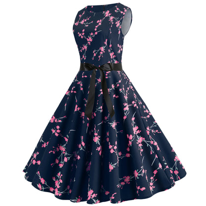 Damen Midi-Kleid Florales Muster Spitze