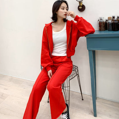 Damen Sportanzug-Set Kapuzenjacke und Hose Bequem Eveloria