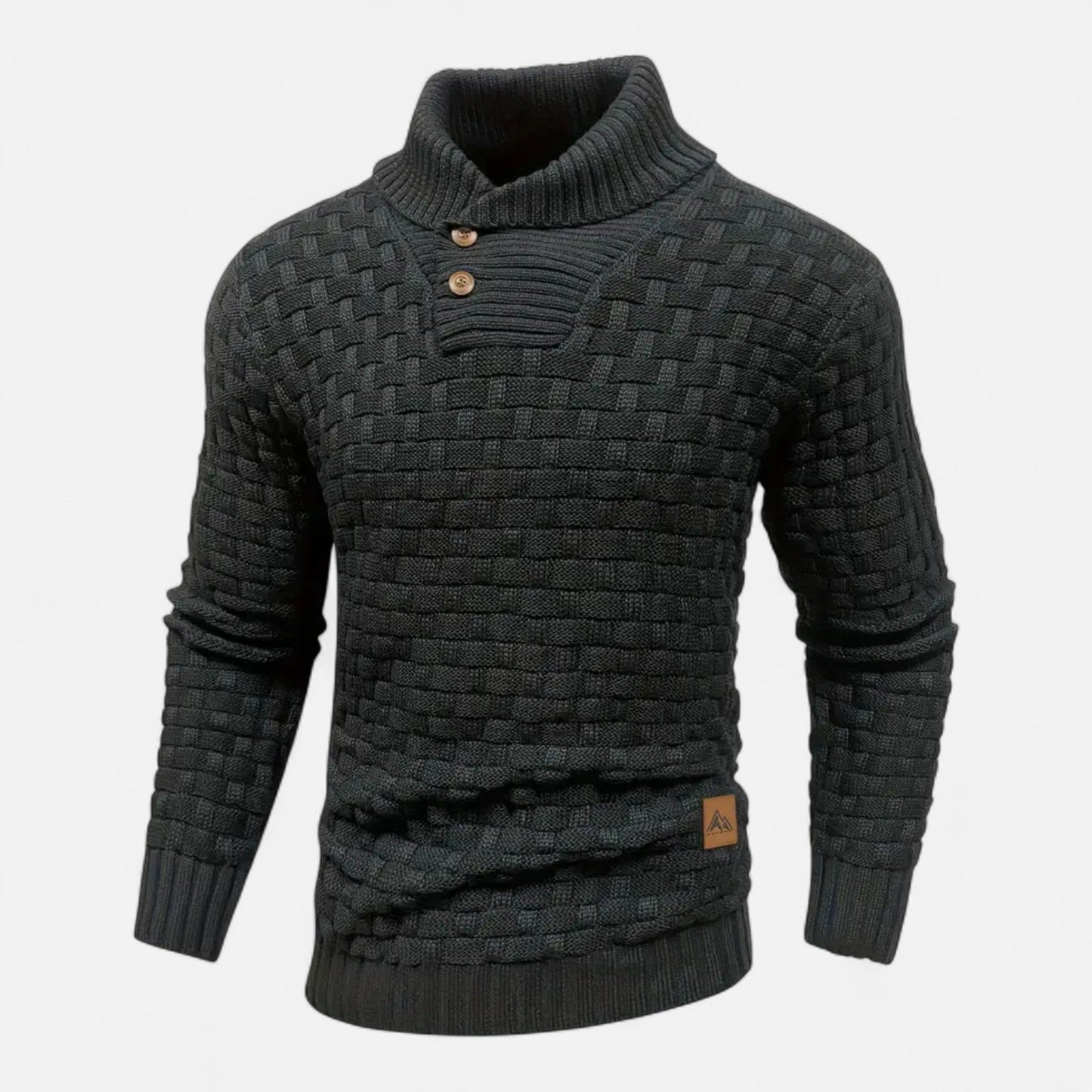Herren Strickpullover Knopfleiste Klassisch Einfarbig