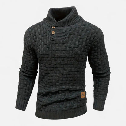 Herren Strickpullover Knopfleiste Klassisch Einfarbig