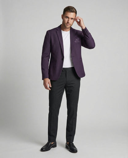 Herren Blazer Sportlich Stickmotiv