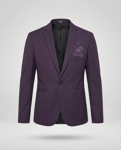 Herren Blazer Sportlich Stickmotiv