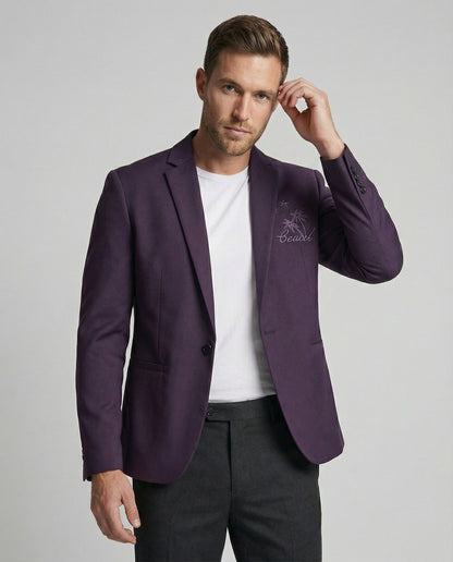Herren Blazer Sportlich Stickmotiv - Eveloria