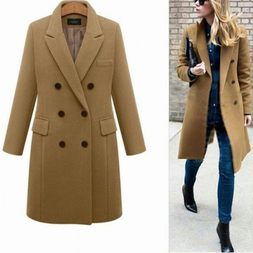 Eveloria Damen Mantel Lang Klassisch Winter - Eveloria