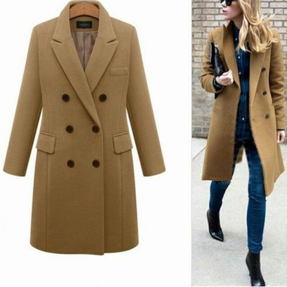 Eveloria Damen Mantel Lang Klassisch Winter - Eveloria