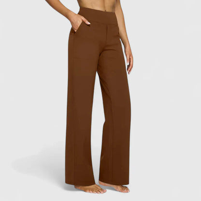 Damen Loungehose Weite Bein Stretchbund