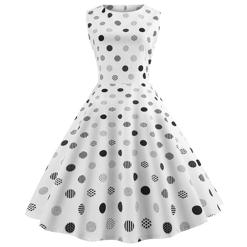 Damen Midikleid Punktemuster Ausgestellter Rock Eveloria - Eveloria