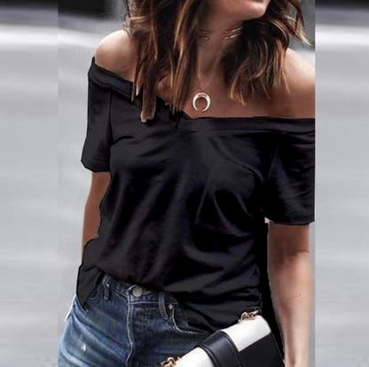 Damen Off-Shoulder T-Shirt von Eveloria