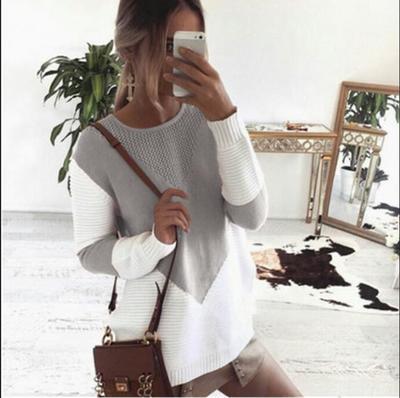 Damen Strickpullover Geometrisches Muster Feine Struktur Eveloria