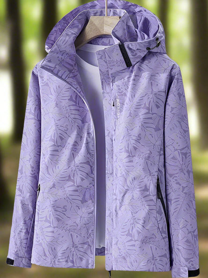 Damen Freizeitjacke Wasserabweisend Blattmuster