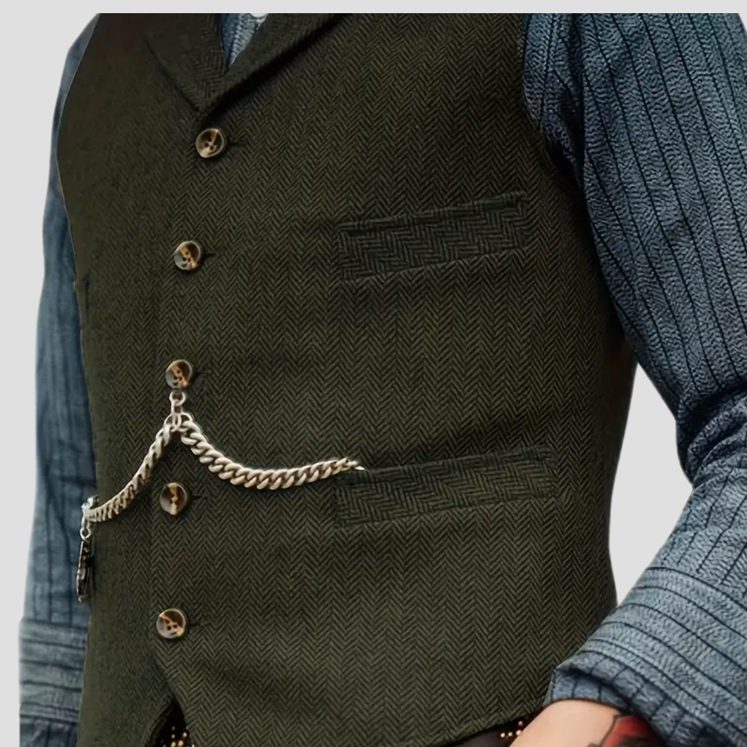 Herren Wollweste Tailored Look Anthrazit