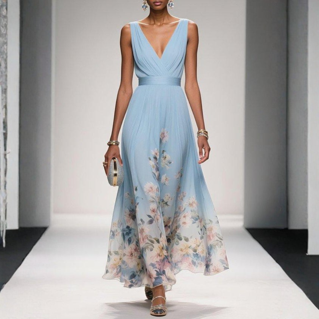 Damen Maxi Kleid Floralmuster Für Hochzeitsgäste