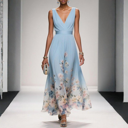 Damen Maxi Kleid Floralmuster Für Hochzeitsgäste