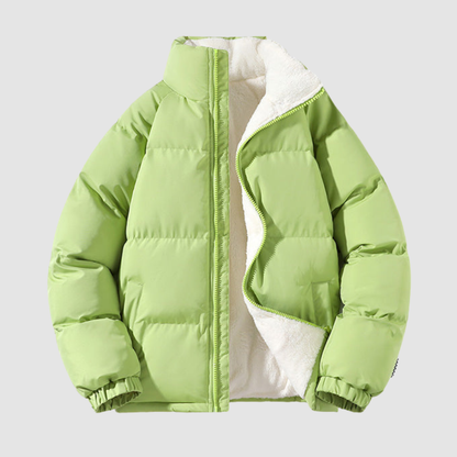 Damen Pufferjacke Fleecegefüttert Leicht Warm