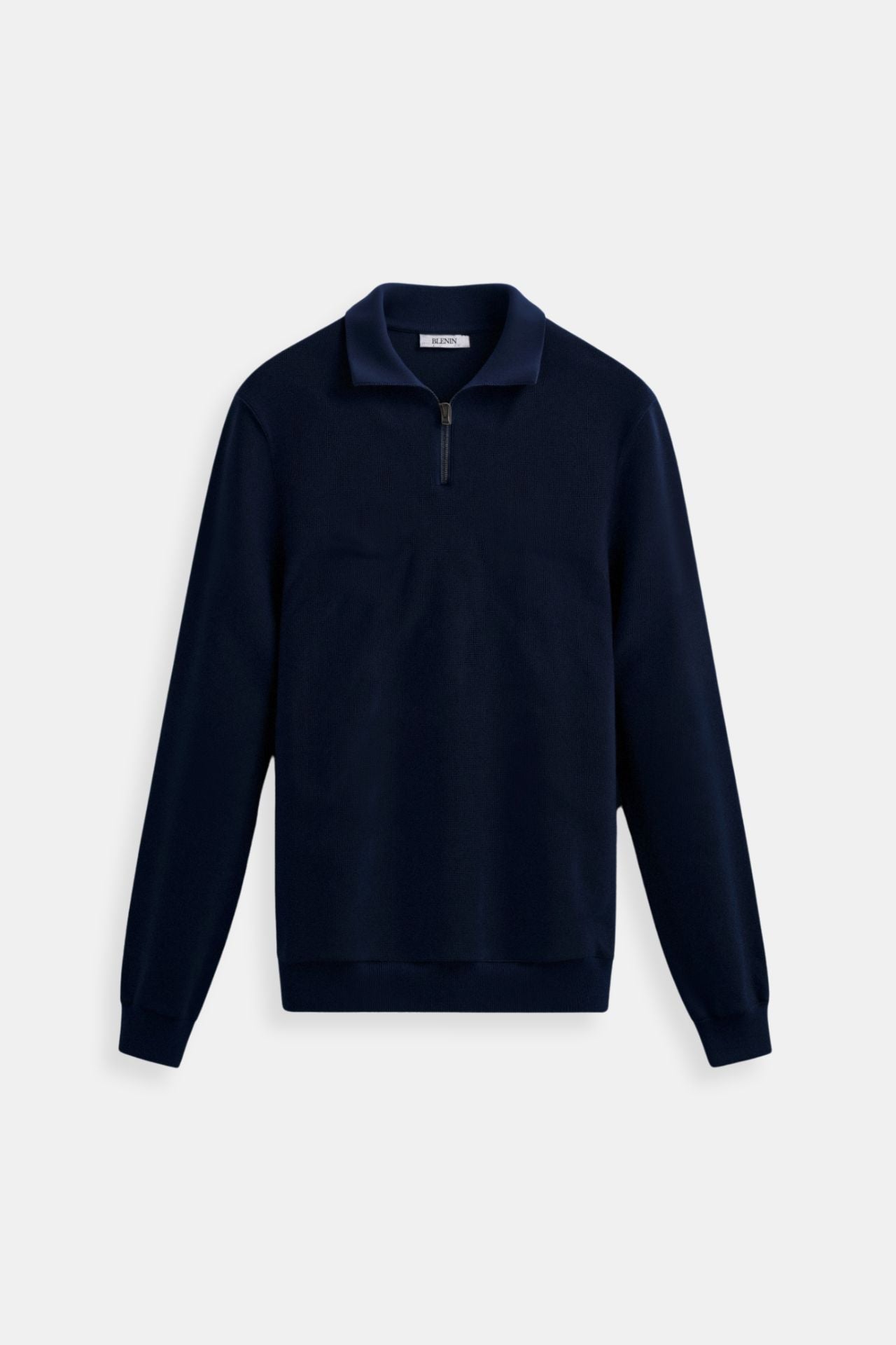 Herren Strickpullover Reißverschluss Kontrastkragen