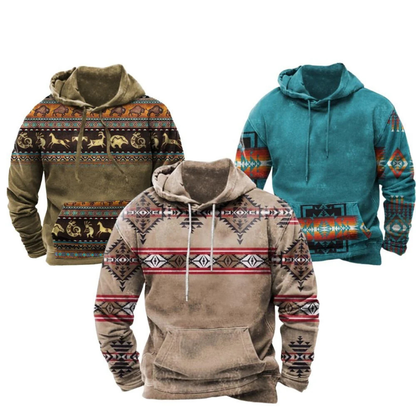 Herren Hoodie Longline Kängurutasche Grau Baumwolle